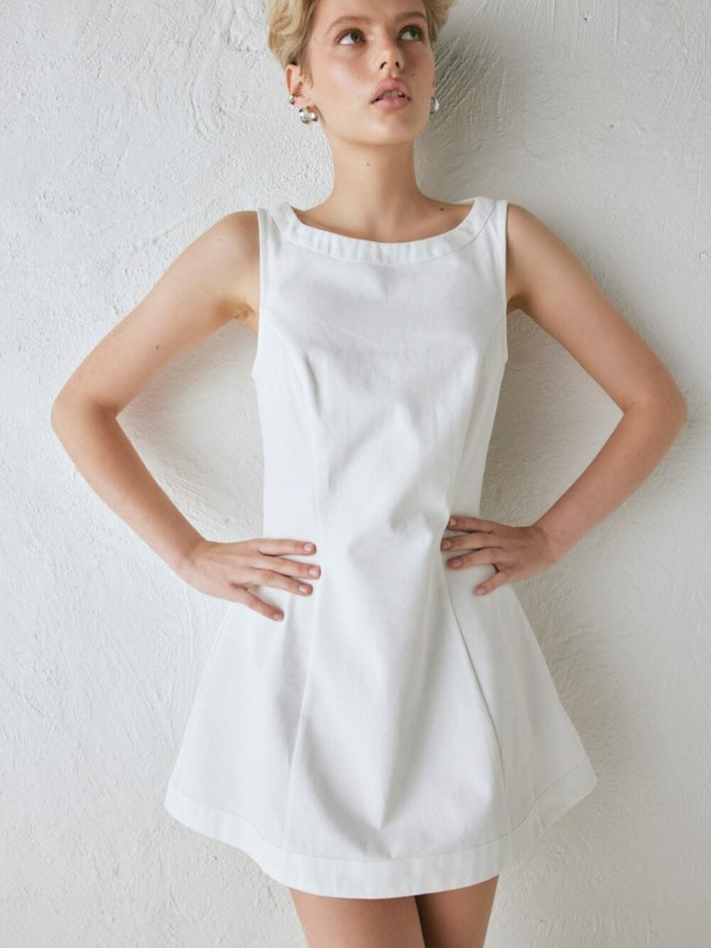 VRG GRL Lulu Cotton Mini Dress - White - Size Small (AU 8 / US 4)